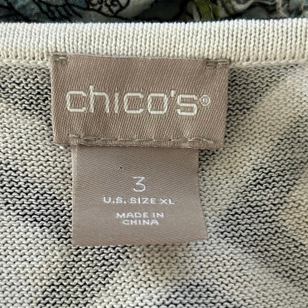 Chicos Tank Sweater Sleeveless Neutral Geo Print Women Black Mature Size XL - Picture 4 of 6